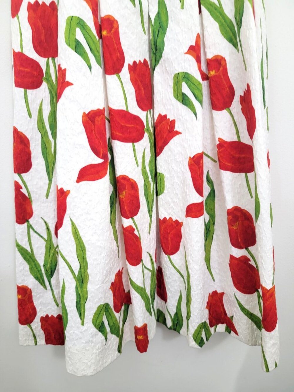 Oscar de la Renta Degradé Tulip Cloque Midi Dress White 4 - Picture 6 of 13